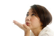 asian pretty woman sending kisses