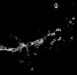 Water splash on black background