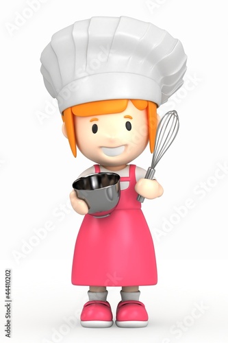 Illustration: 3d render of a little baker 3d render of a little baker