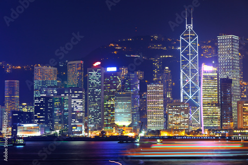 Photo: office buildings in Hong Kong at night office buildings in Hong Kong at night