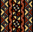 African seamless coffee pattern in rough shapes