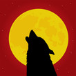 Werewolf howls in front of the Moon vector