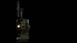 Vintage Projector 8mm front view with light exiting the lens