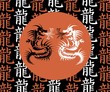 dragon war - Japanese style (black and white dragon)