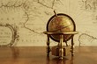 Foto: Globe against map on a wall Globe against map on a wall