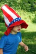 4th of July hat on little boy