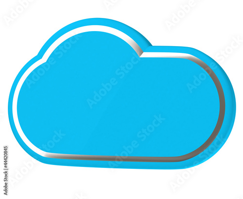 Illustration: Cloud with silver lining 3d icon Cloud with silver lining 3d icon