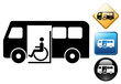 Handicap bus with man pictogram and icons