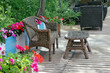 Rattan patio chair and table