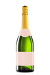 Wine bottle isolated with blank label. Clipping path included