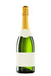 Wine bottle isolated with blank label. Clipping path included