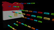 Egypt map with lines of export containers animation