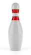 3d Bowling pins on white background