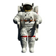 spacewalking astronaut - 3d illustration front view on white