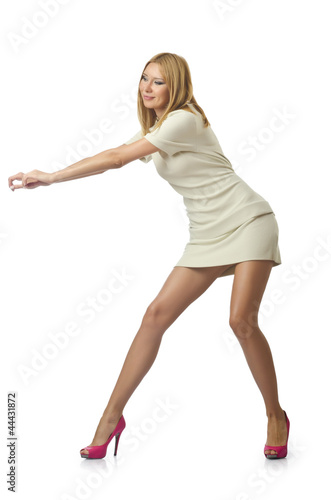 Foto: Woman in various poses in studio Woman in various poses in studio