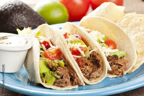 Photo: Fresh Homemade Shredded Beef Tacos Fresh Homemade Shredded Beef Tacos