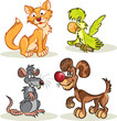 cat, dog, rat, parrot