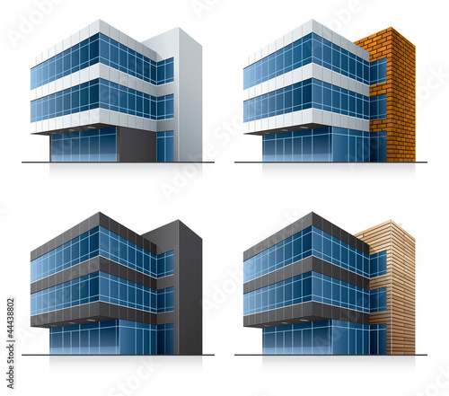 Vector: Four vector office buildings. EPS10 vector file. Four vector office buildings. EPS10 vector file.
