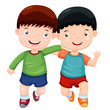 Vector: Illustration two boys have fun vector Illustration two boys have fun vector