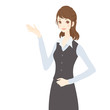 案内する女性