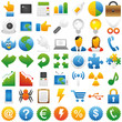 Vector: Web Icon Internet Business Button Set - bunt - blau grün gelb Web Icon Internet Business Button Set - bunt - blau grün gelb