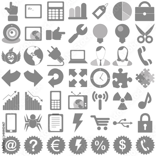Vector: Web Icon Internet Business Button Set - grau - schwarz weiss Web Icon Internet Business Button Set - grau - schwarz weiss
