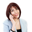 Smiling lady talking on cell phone