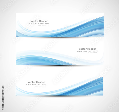 Vector: Abstract header blue wave vector design Abstract header blue wave vector design