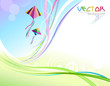 Abstract Colorful Background and Flying Kites