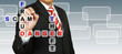 Businessman with the danger of fraud, scam, and theft