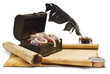 ancient chest with a paper