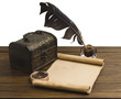 Photo: ancient chest with a paper ancient chest with a paper
