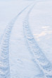 Tire trace on snow