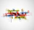 Abstract circle technology dinamic fade background.
