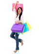 Excited shopping woman