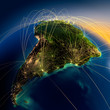 Main air routes in South America