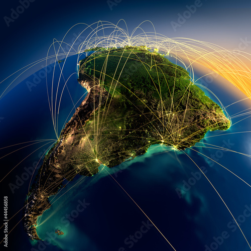Illustration: Main air routes in South America Main air routes in South America