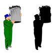 garbage man carrying trash