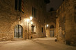 Gothic quarter at night. Empty alleyways in Barcelona