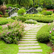 Landscaping in the garden. The path in the garden.