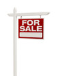 Photo: Red For Sale Real Estate Sign on White with Clipping Path Red For Sale Real Estate Sign on White with Clipping Path
