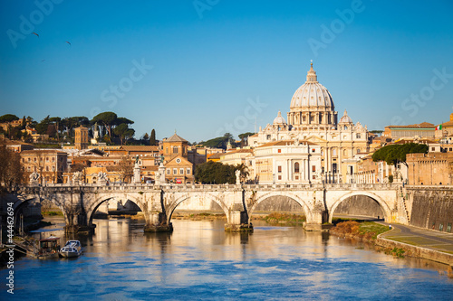 Photo: Tiber and St. Peter's cathedral, Rome Tiber and St. Peter's cathedral, Rome