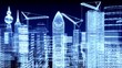 city ​​under construction in blue sky