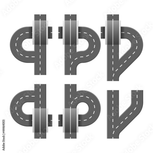 Vector: Road elements. Create your own road map. Road elements. Create your own road map.