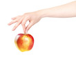ladies hand with apple isolated