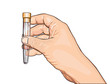 Vektor: Hand with empty test-tube Hand with empty test-tube