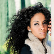 Portrait of a young black woman, model of fashion 