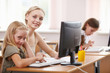 Photo: Little girl at school class Little girl at school class