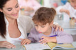 Teacher with student