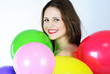 Foto: bright beautiful girl with air ball bright beautiful girl with air ball
